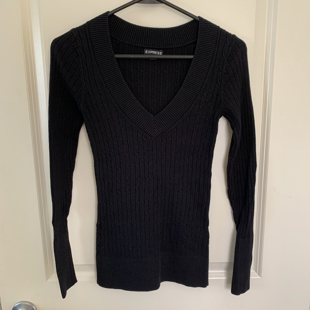 Black Cable Knit Express Sweater